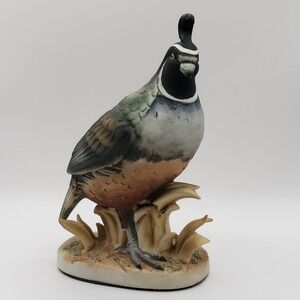 Lefton Bob White Greens Grays Quail Bird Porcelain Figurine Japan #KW2002